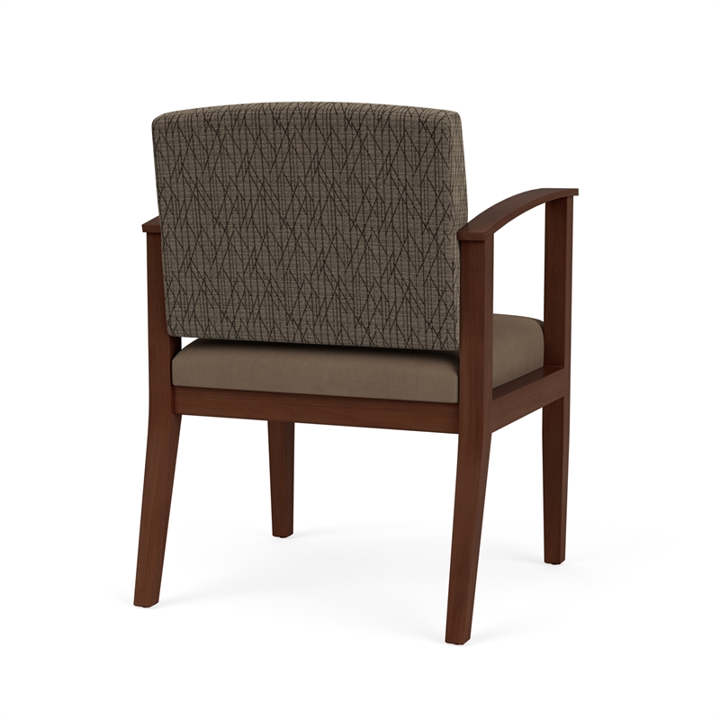 Amherst Wood Reception Waiting Guest Chair / Walnut Wood / Brown / Brown