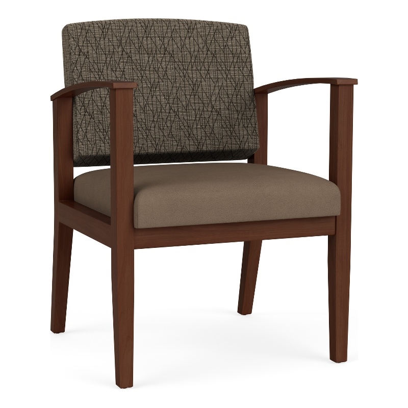 Amherst Wood Reception Waiting Guest Chair / Walnut Wood / Brown / Brown