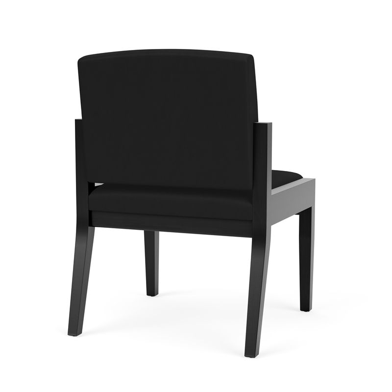 Amherst Wood Reception Waiting Armless Guest Chair / Black Wood / Black