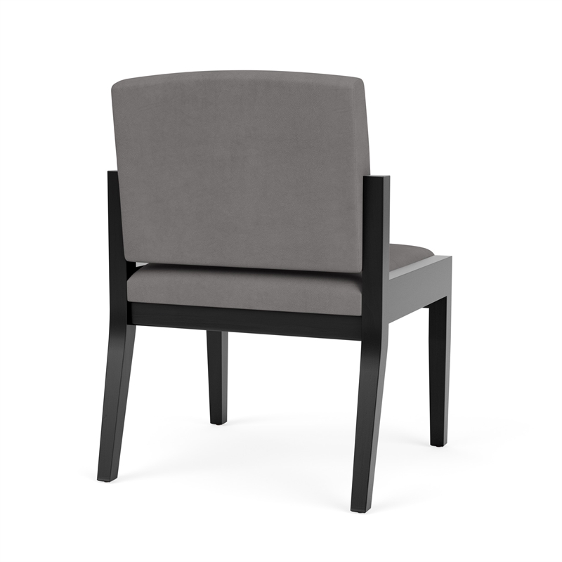 Amherst Wood Reception Waiting Armless Guest Chair / Black Wood / Light Gray