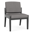 Amherst Wood Reception Waiting Armless Guest Chair / Black Wood / Light Gray