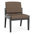 Amherst Wood Reception Waiting Armless Guest Chair / Black Wood / Brown