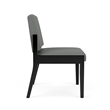 Amherst Wood Reception Waiting Armless Guest Chair / Black Wood / Light Gray