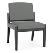 Amherst Wood Reception Waiting Armless Guest Chair / Black Wood / Light Gray
