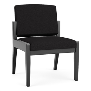 Amherst Wood Reception Waiting Armless Guest Chair / Black Wood / Black