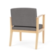 Amherst Wood Reception Waiting Oversize Guest Chair / Natural Wood / Light Gray