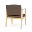 Amherst Wood Reception Waiting Oversize Guest Chair / Natural Wood / Brown