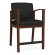Amherst Wood Reception Waiting Room Healthcare Hip Chair / Walnut Wood / Black