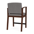 Amherst Wood Reception Waiting Room Hip Chair / Walnut Wood / Light Gray