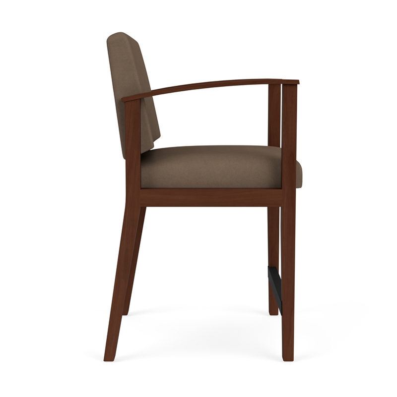 Amherst Wood Reception Waiting Room Healthcare Hip Chair / Walnut Wood / Brown