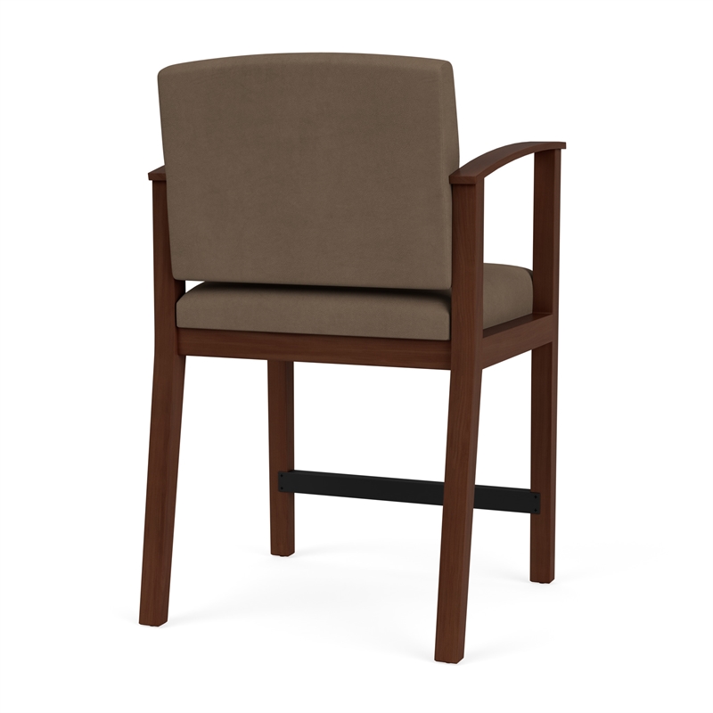 Amherst Wood Reception Waiting Room Healthcare Hip Chair / Walnut Wood / Brown
