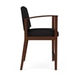 Amherst Wood Reception Waiting Room Healthcare Hip Chair / Walnut Wood / Black