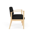 Amherst Wood Reception Waiting Room 2-Seat Chair / Natural Wood / Black