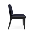 Amherst Wood Reception Waiting Armless Guest Chair / Black Wood / Navy Blue