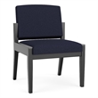 Amherst Wood Reception Waiting Armless Guest Chair / Black Wood / Navy Blue