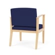 Amherst Wood Reception Waiting Oversize Guest Chair / Natural Wood / Blue