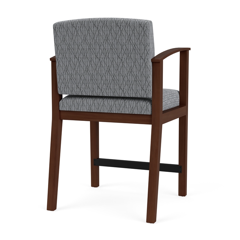 Amherst Wood Reception Waiting Room Healthcare Hip Chair / Walnut Wood / Gray