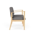 Amherst Wood Reception Waiting 2-Seat Chair / Natural Wood / Light Gray