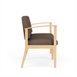 Amherst Wood Reception Waiting Room 2-Seat Chair / Natural Wood / Brown