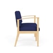 Amherst Wood Reception Waiting Room 2-Seat Chair / Natural Wood / Blue