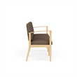 Amherst Wood Reception Waiting Room 3-Seat Chair / Natural Wood / Brown