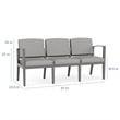Amherst Wood Reception Waiting Room 3-Seat Chair / Natural Wood / Brown