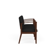 Amherst Wood Reception Waiting 3 Seat Tandem Seating / Walnut Wood / Black