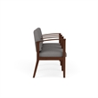 Amherst Wood Reception Waiting 3 Seat Tandem Seating / Walnut Wood / Light Gray