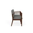 Amherst Wood Reception Waiting 3 Seat Tandem Seating / Walnut Wood / Light Gray