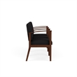 Amherst Wood Reception Waiting 3 Seat Tandem Seating / Walnut Wood / Black