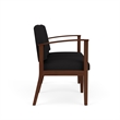 Amherst Wood Reception Waiting Room 2-Seat Chair / Walnut Wood / Black
