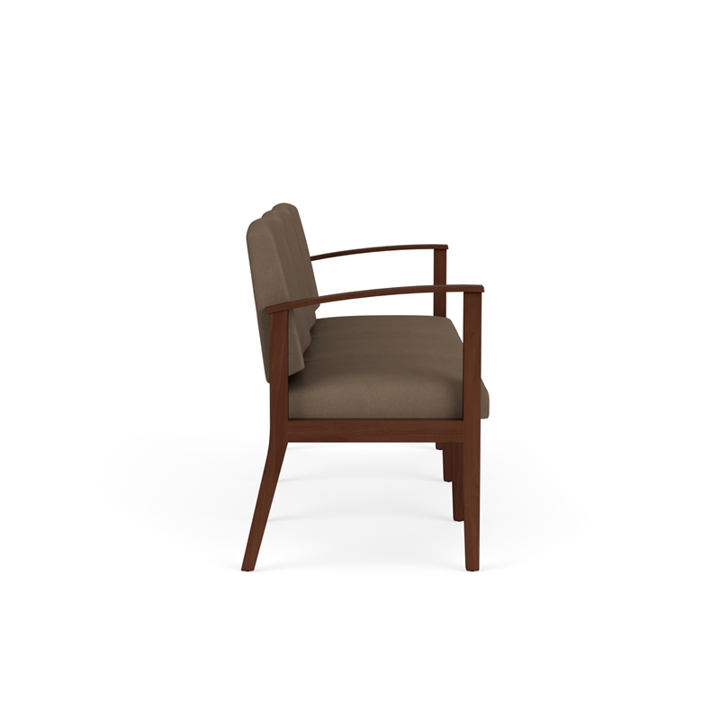 Amherst Wood Reception Waiting Room 3-Seat Chair / Walnut Wood / Brown