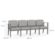 Amherst Wood Reception Waiting Room Healthcare 4-Seat Chair / Black Wood / Brown