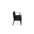 Amherst Wood Reception Waiting Room 4-Seat Chair / Black Wood / Navy Blue