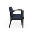 Amherst Wood Reception Waiting 2 Seat Tandem Seating / Black Wood / Blue
