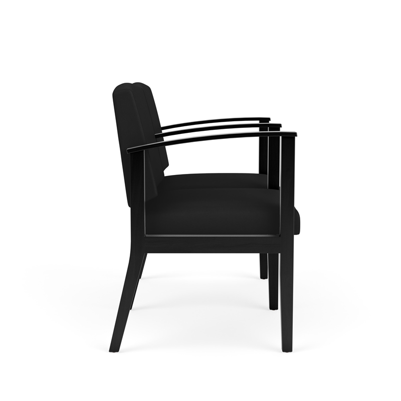 Amherst Wood Reception Waiting 2 Seat Tandem Seating / Black Wood / Black