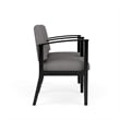 Amherst Wood Reception Waiting 2 Seat Tandem Seating / Black Wood / Light Gray