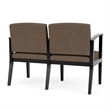 Amherst Wood Reception Waiting 2 Seat Tandem Seating / Black Wood / Brown