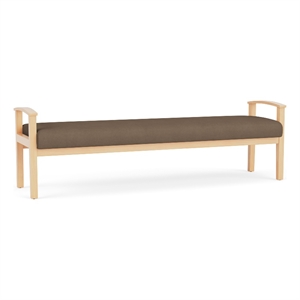 Amherst Wood Reception Waiting 19&quot 3 Seat Bench / Natural Wood / Brown