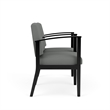 Amherst Wood Reception Waiting 2 Seat Tandem Seating / Black Wood / Light Gray