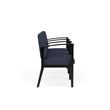 Amherst Wood Reception Waiting 3 Seat Tandem Seating / Black Wood / Blue