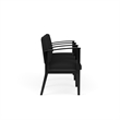 Amherst Wood Reception Waiting 3 Seat Tandem Seating / Black Wood / Black
