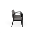 Amherst Wood Reception Waiting 3 Seat Tandem Seating / Black Wood / Light Gray