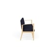 Amherst Wood Reception Waiting 4-Seat Chair / Natural Wood / Navy Blue