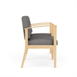 Amherst Wood Reception Waiting 2 Seat Tandem Seating / Natural Wood / Light Gray