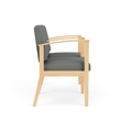 Amherst Wood Reception Waiting 2 Seat Tandem Seating / Natural Wood / Light Gray