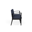Amherst Wood Reception Waiting Room Healthcare 3-Seat Chair / Black Wood / Blue