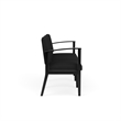Amherst Wood Reception Waiting Room Healthcare 3-Seat Chair / Black Wood / Black