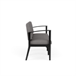 Amherst Wood Reception Waiting Room 3-Seat Chair / Black Wood / Light Gray