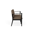 Amherst Wood Reception Waiting Room Healthcare 3-Seat Chair / Black Wood / Brown